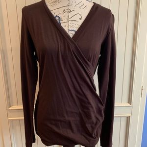 Cabi faux wrap large top brown